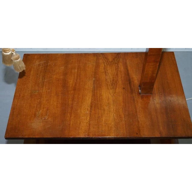 Large Art Deco Walnut Side Table with Built in Height Adjustable Light For Sale - Image 3 of 9