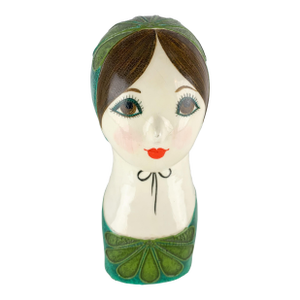 Vintage Capistrano Gemma Taccogna Paper Mache Folk Art Head Wig Stand Mexico