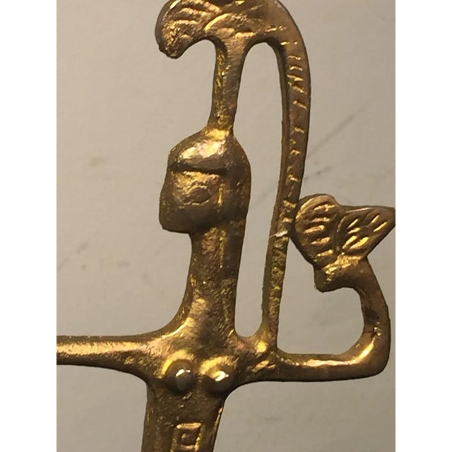 Brass 1960s Mid Century Modern Gilt Bronze Female Gladiator Sculpture For Sale - Image 8 of 10