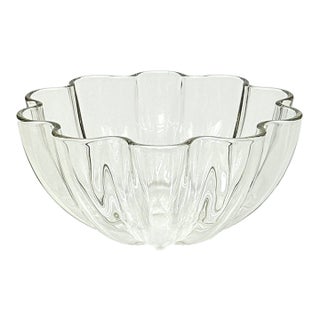Oversized Villeroy & Boch Crystal Neptune Scalloped Serving Bowl, Made in Germany For Sale