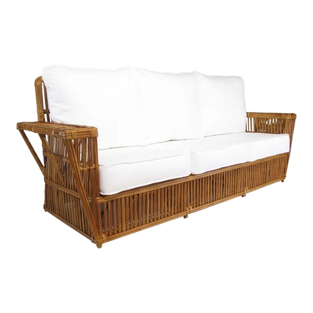 Presidents Stick Reed Rattan Nantucket 3 Seat Sofa For Sale