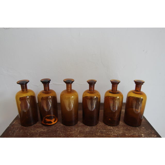 Vintage French Apothecary Glass Jars, 1920s, Set of 6 For Sale - Image 14 of 18