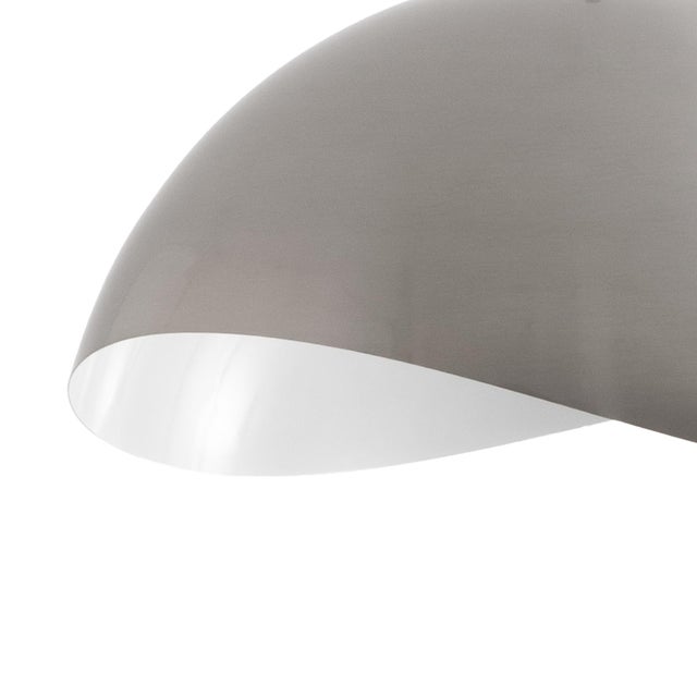 Mid-Century Modern Luna Bella Wall Arc Lamp - Black Nickel, Satin/White Shade, Dimmable For Sale - Image 3 of 7