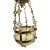 Vintage Italian Bronze Lantern With Yellow Gold Murano Glass Globe For Sale