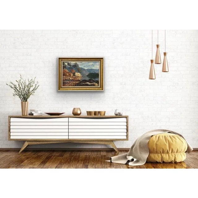 Realism Arthur Terry Blamires, Oil Painting of Derwent Water English Lake District by British Landscape Artist, 1989 For Sale - Image 3 of 13