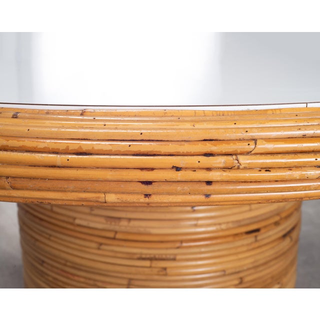 McGuire Organic Modern Rattan Pencil Reed Round Dining Table For Sale - Image 16 of 18
