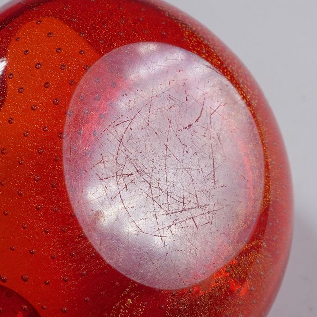 Vintage Murano Art Glass Bowl With Gold Foil 1950s For Sale - Image 6 of 6