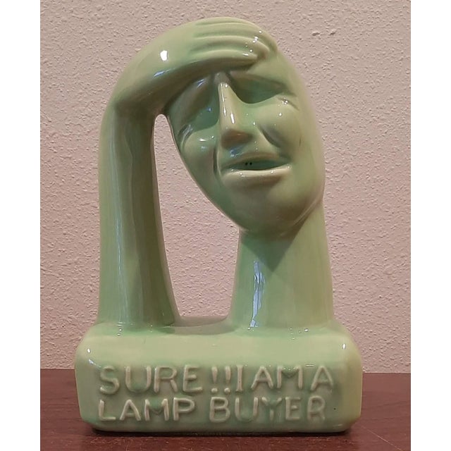 Vintage Rare Green Ceramic Mid Century Modern Head by Modern Arts Co Promo For Sale - Image 12 of 13