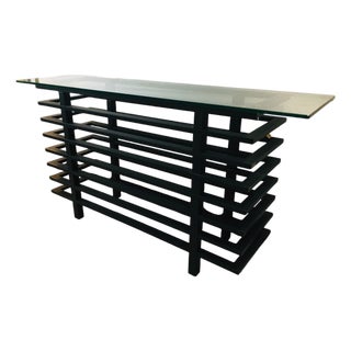 Amalfi Design Console Table with Glass Top For Sale