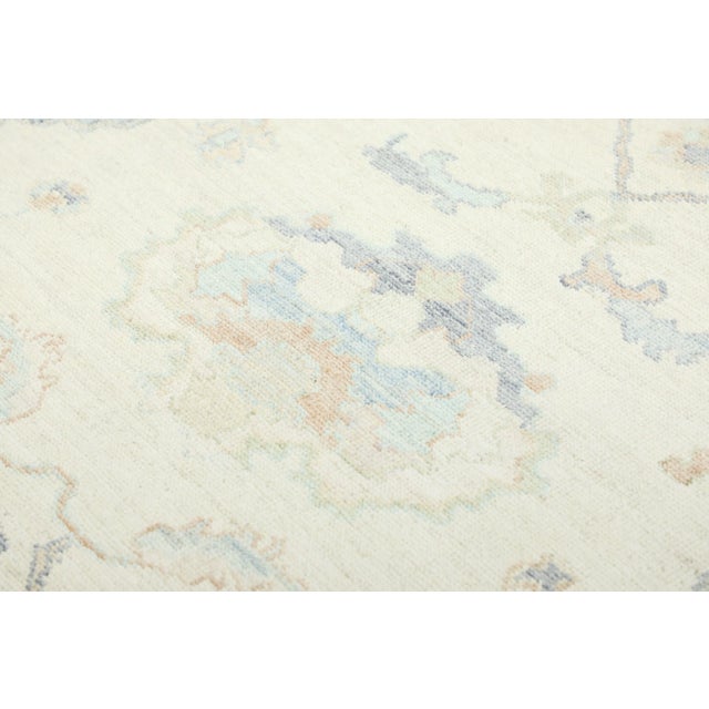 Textile 21st Century Handwoven Wool Turkish Oushak Pastel Grey Oriental Rug 9'x 11'6" For Sale - Image 7 of 7