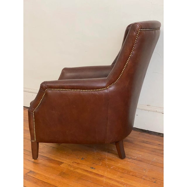 Timothy Oulton Lumbar “Cigar Leather” Chair For Sale - Image 9 of 13
