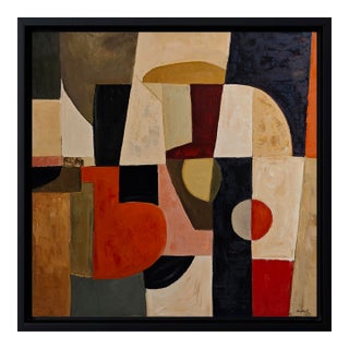 Architecture of Colors, Large Abstract Oil Painting, Framed by Sophie Dumont For Sale