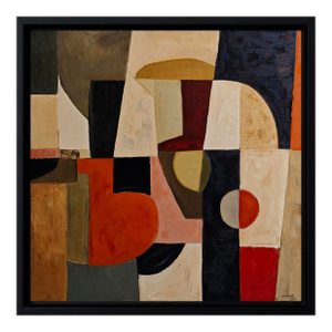 Architecture of Colors, Large Abstract Oil Painting, Framed by Sophie Dumont