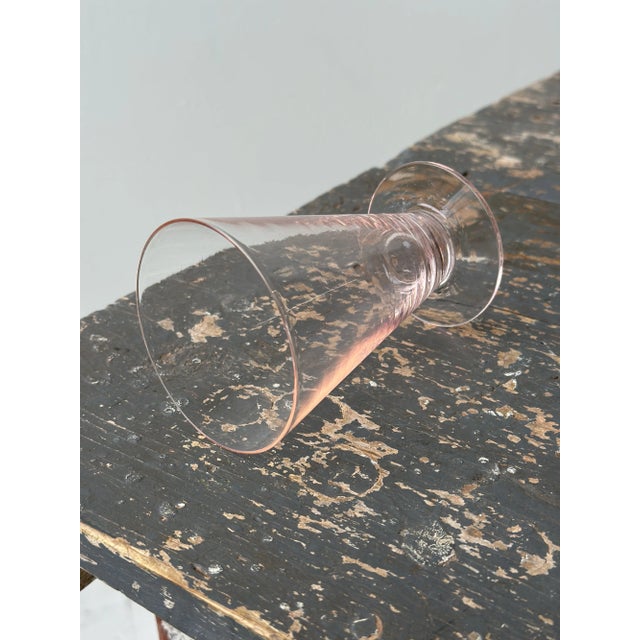 Vintage Soft Pink Conical Drink Glasses, Set of Six, Circa 1940s For Sale - Image 9 of 10