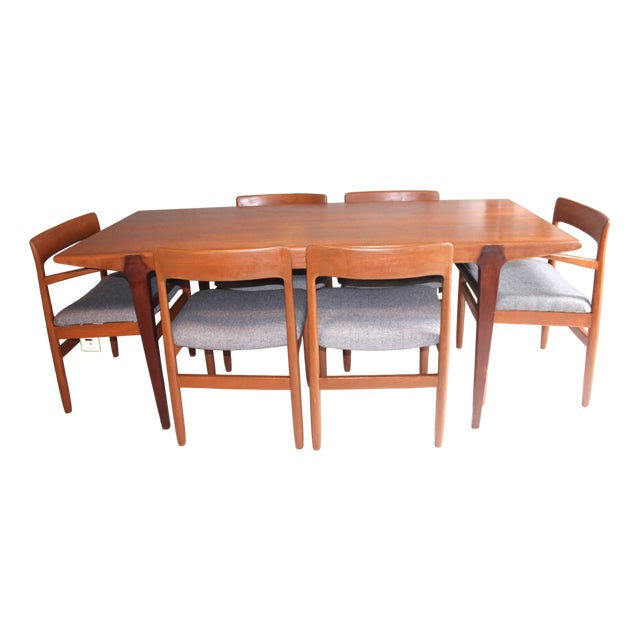 Mid-Century Table and Chairs Set attributed to John Herbert for A Younger Ltd ,1960s, Set of 7 For Sale