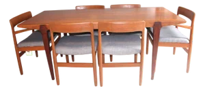 Mid-Century Table and Chairs Set attributed to John Herbert for A Younger Ltd ,1960s, Set of 7