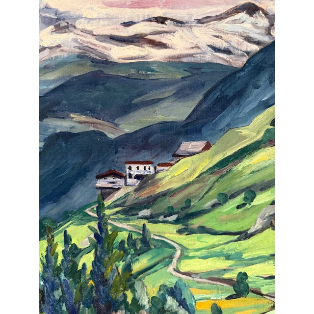 1930s Vintage French Landscape Oil Painting For Sale - Image 5 of 17