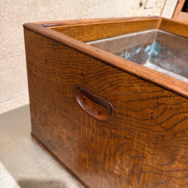 Brown Antique Japanese Hibachi Traditional Wooden Container Box or Ice Chest For Sale - Image 8 of 11