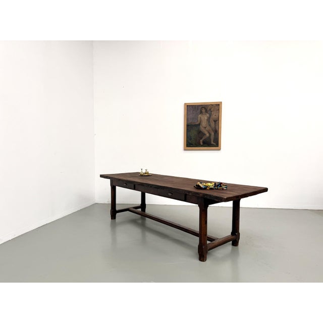 Brutalist Farmhouse Table in Oak, 1920s For Sale - Image 17 of 18