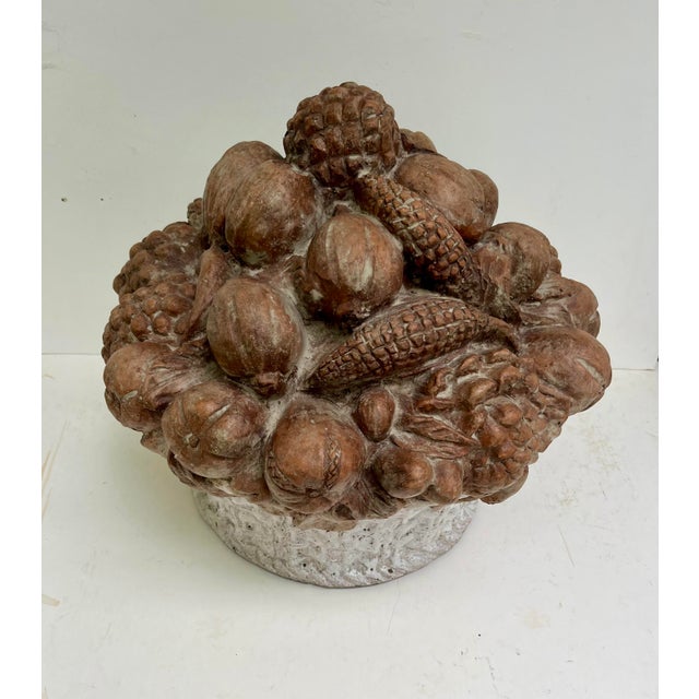 French 19th Century French Terracotta Fruit Basket Centerpiece Sculpture For Sale - Image 3 of 12