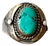 Vintage Boho Turquoise Native American Sterling Silver Ring 7.75 For Sale