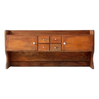 Antique Primitive Tabletop Cabinet With Drawers and Cupboards For Sale