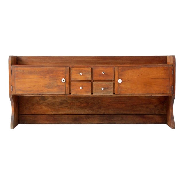 Antique Primitive Tabletop Cabinet With Drawers and Cupboards For Sale