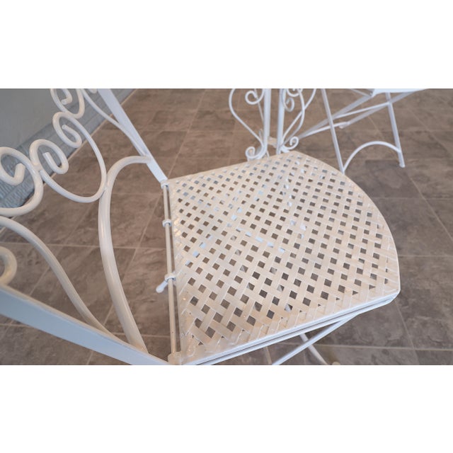 Vintage Mid-Century Wrought Iron Bistro Set, 3 Pieces For Sale - Image 10 of 11