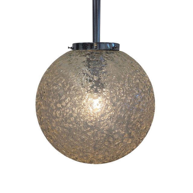 Ice Glass Pendant Lamp from Hoffmeister Leuchten, 1960s For Sale - Image 10 of 14