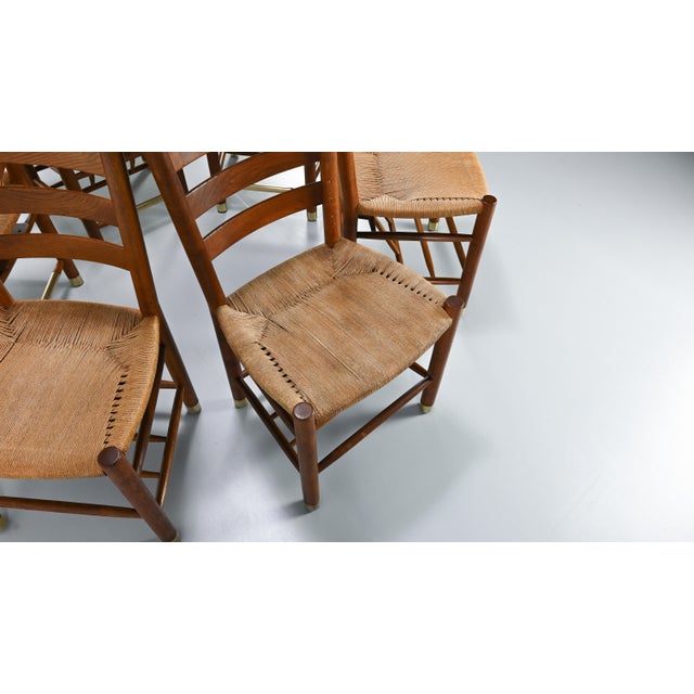 Danish Church Chairs in Oak by Viggo Hardie-Fischer for Sorø Møbelfabrik. 1950s, Set of 6 For Sale - Image 9 of 18