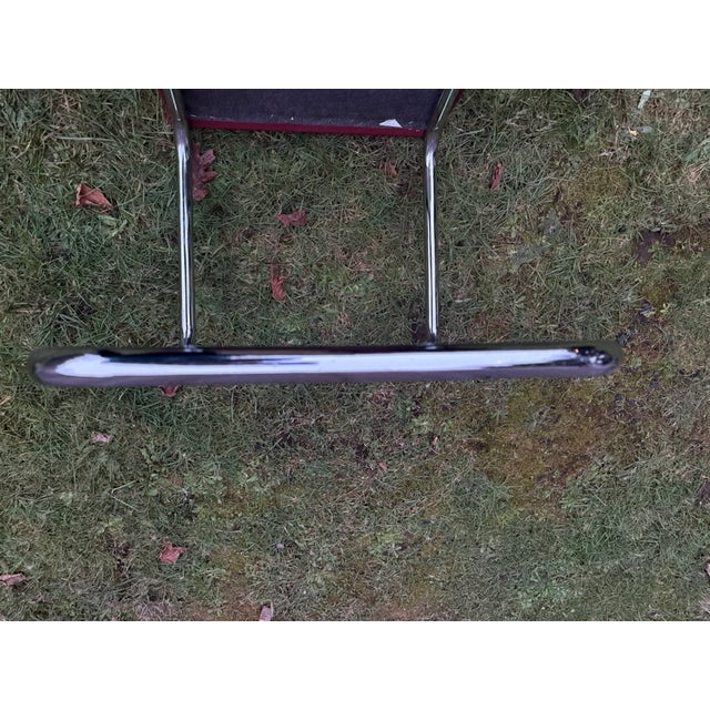 Vintage Cesca-Style Upholstered Armchair For Sale - Image 4 of 6