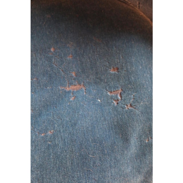 Louis XV Lounge Chair in Blue Velvet For Sale - Image 6 of 11