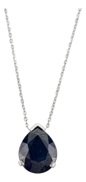 5.27 Carat Blue Sapphire Statement Pendant Necklace in 18k White Gold