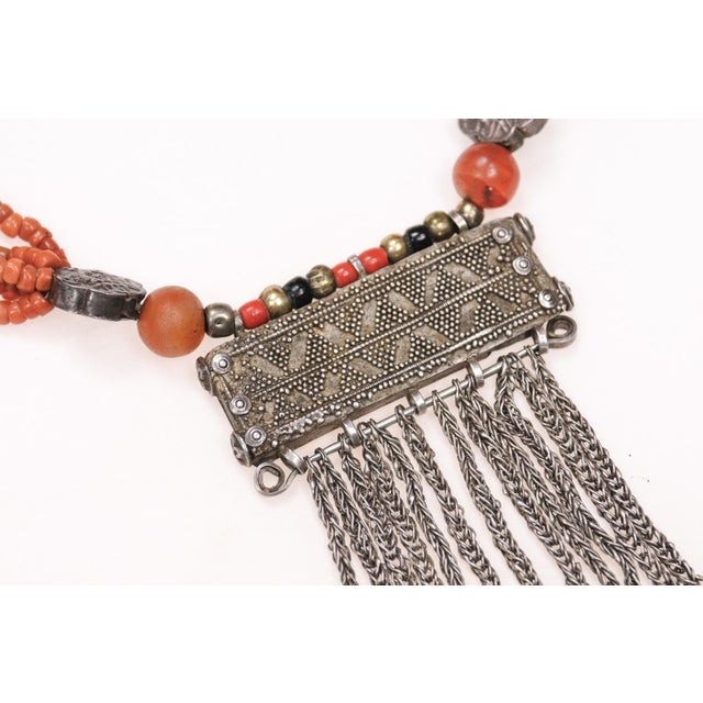 Antique Coral & Metal Beaded Necklace For Sale - Image 12 of 14