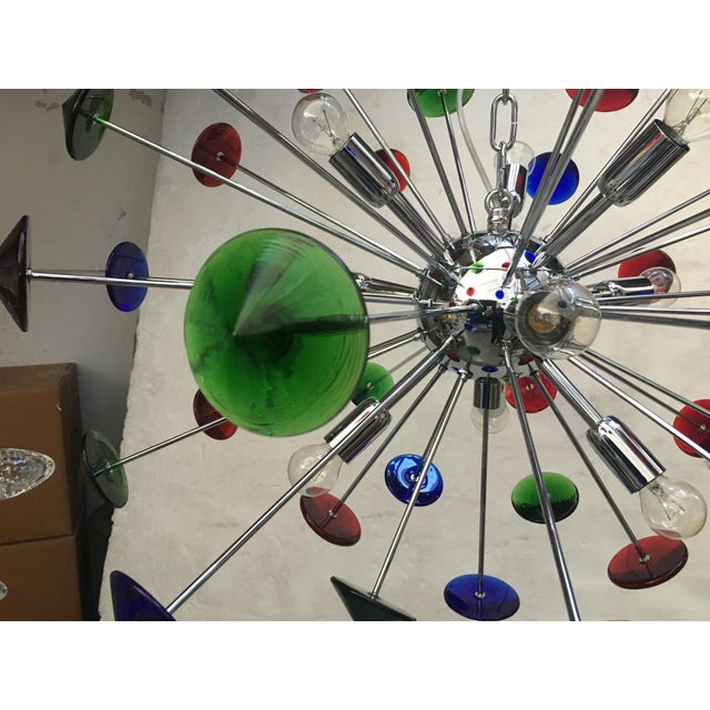 Early 21st Century Italian Handmade Murano Glass Multicolor Sputnik Chandelier from Simoeng For Sale - Image 5 of 14