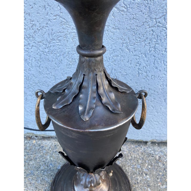 Brass French Neoclassical Urn Form Steel Table Lamp, 19th Century For Sale - Image 8 of 12