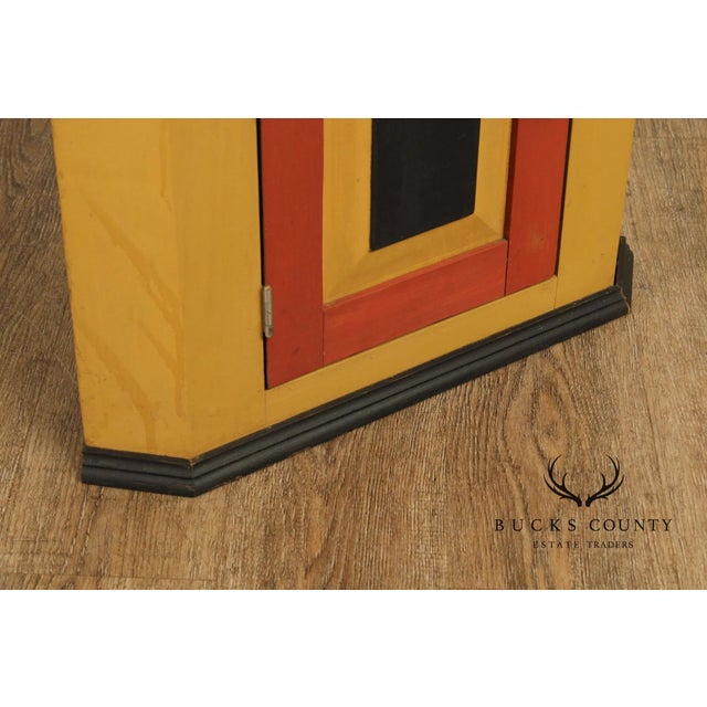 Pair Of Handcrafted Folk Art Painted Pine Corner Cabinets For Sale - Image 4 of 18