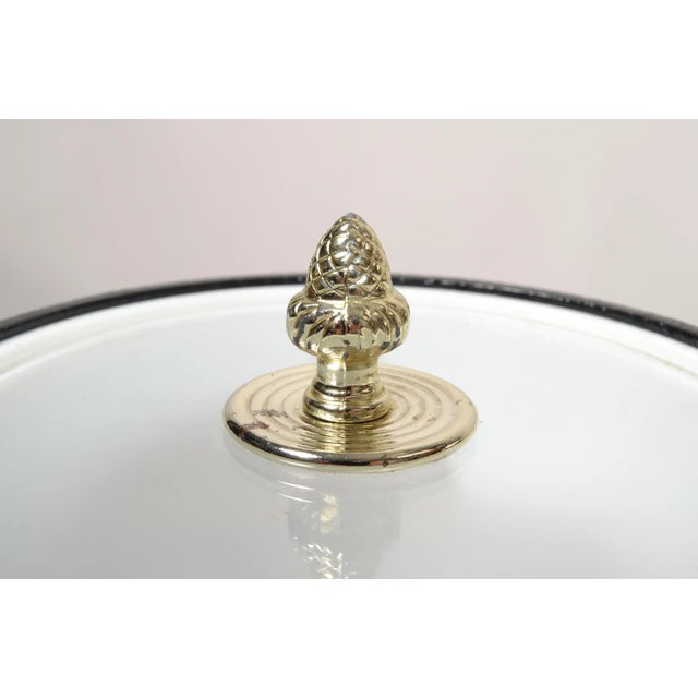 1960s 1960s Kraftware Black Faux Alligator Texture Leather Insulated Ice Bucket Acorn Knob For Sale - Image 5 of 12