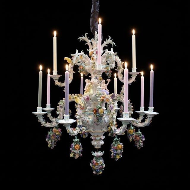 Rococo Porcelain Chandelier from Meissen, 1886 For Sale - Image 17 of 17