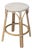Tobias 24 in. Seat Height Round Rattan Backless Counter Stool, White/Tan Dot / Natural Rattan Frame For Sale
