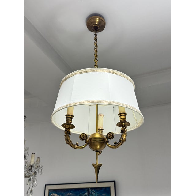 French Empire Style Bouillotte Pendant, France, 1950s For Sale - Image 10 of 13