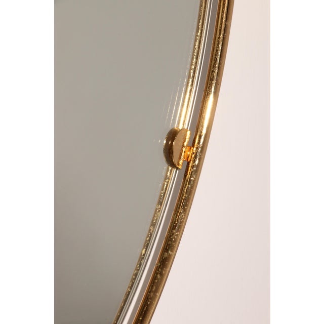 Metal Italian Brass Wall Mirror, Milan, 1960s For Sale - Image 7 of 9
