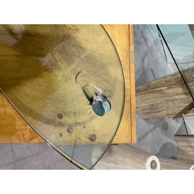 Modernist Side Tables by La Rosa Milano in Travertine and Brass, 1970s For Sale - Image 12 of 13