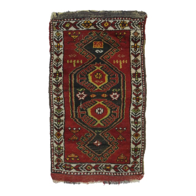 Antique Turkish Oushak Rug - 01'09 X 02'10 For Sale