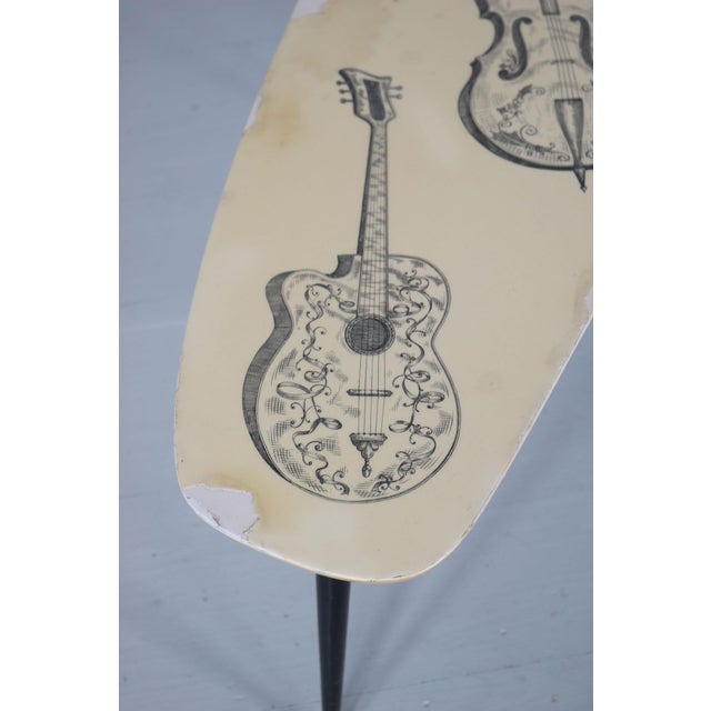 Authentic Italian Side Table with Charming Guitar Motif, 1950s For Sale - Image 12 of 18