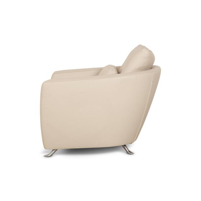FSM Sesame Leather Armchair For Sale - Image 10 of 11
