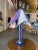 1930s Chromed Steel and Cobalt Marble Art Deco Lamp For Sale - Image 11 of 11