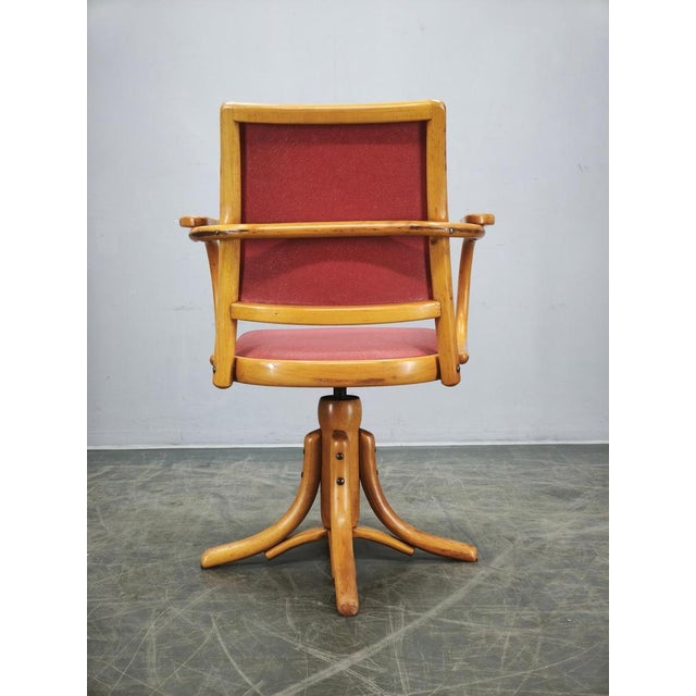 Adjustable Swivel Office Chair from Ligna, Former Czechoslovakia, 1950s For Sale - Image 4 of 16