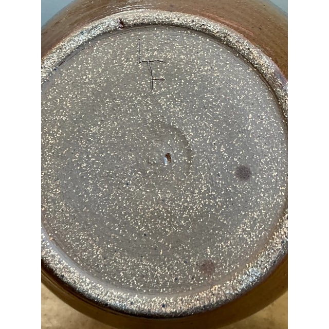 Ceramic Vintage Brown Glazed Ceramic Vase For Sale - Image 7 of 12