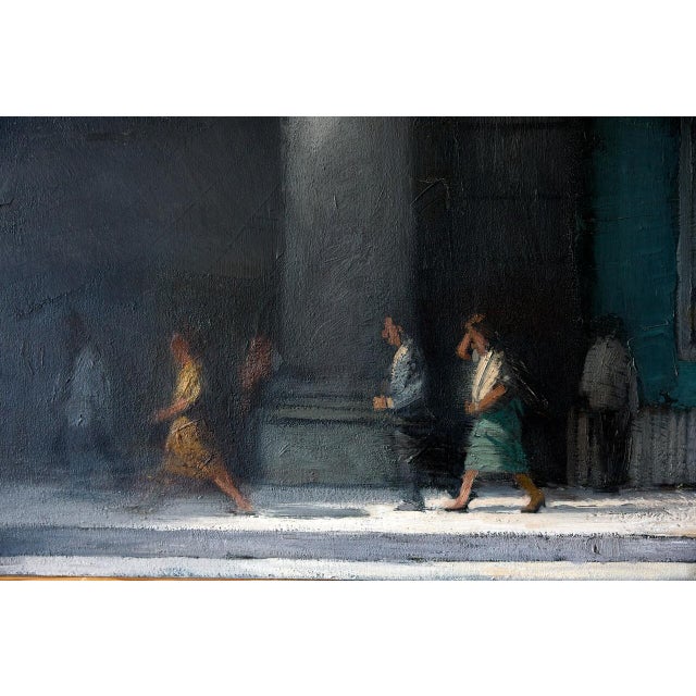 1990s Original Richard Bunkall Painting, Cinematic Urban Theatre Marquee Scene, Framed Oil on Canvas For Sale In New York - Image 6 of 13